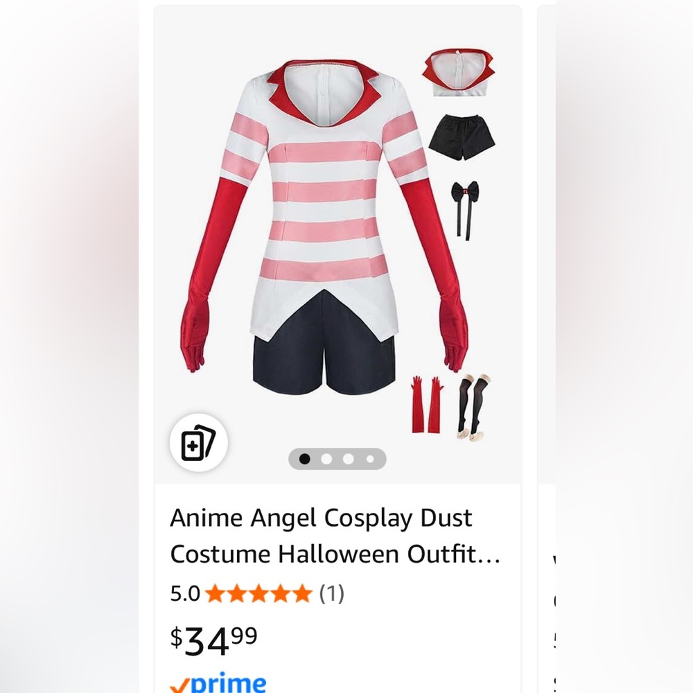 Red and White Striped Costume Set